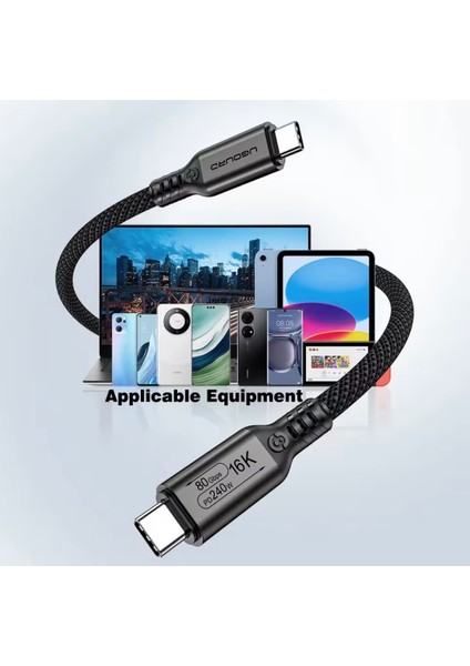 30Cm.Thunderbolt 5 E-Marker Akıllı Çip Usb 4.0 240W 80Gbps Gen4 16K Pd 240W Hızlı Şarj Data Kablosu ve Görüntü Aktarım Type-C Thunderbolt 4/3 İle Uyumlu Yeni Nesil Son teknoloji Orjinal fiyatları