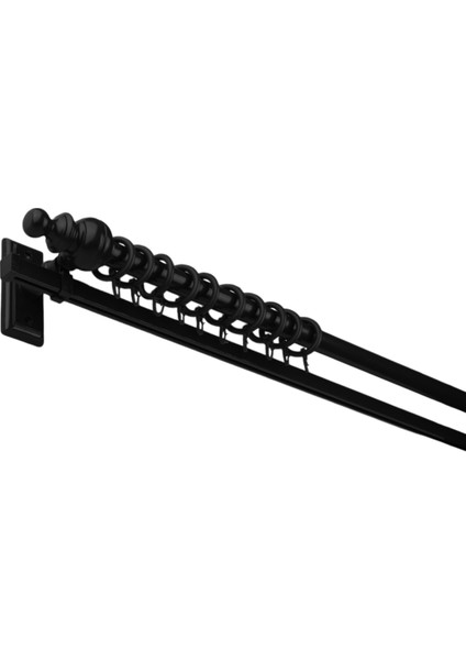 Siyah Tek Raylı Ahşap Rustik Perde Askısı Rustik Borusu fiyatları