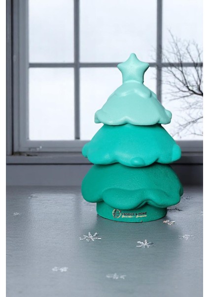 Yılbaşı 3 Parçalı Çam Ağacı Beton Mumluk