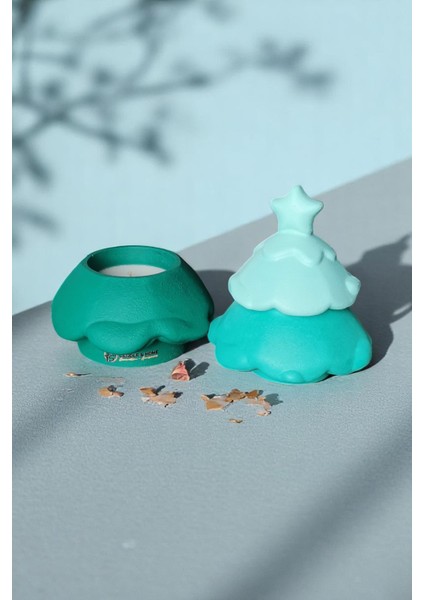 Yılbaşı 3 Parçalı Çam Ağacı Beton Mumluk fırsatları