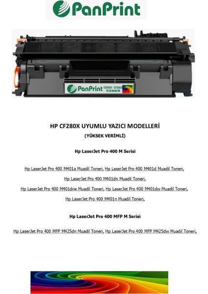 Hp Laserjet Pro 400 M401A Muadil Toner (Yüksek Kapasiteli) 6500 Sf. fiyatları