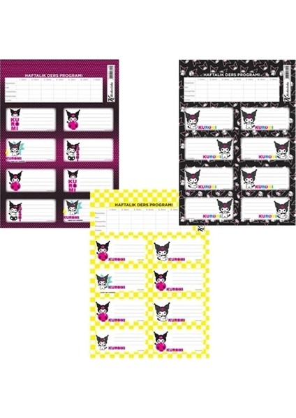 Kuromi Okul Etiketi 3 Sayfa 24 Etiket - 2 Paket