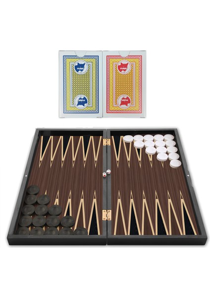 Büyük Boy Platin Kaplama Tavla - Yakma Desenli,mermer Desenli,ceviz Desenli - 2 Adet Hediye Iskambil