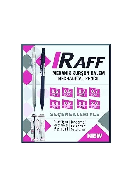 Raff 8007 Versatil Uçlu Kalem 0.5 mm Siyah