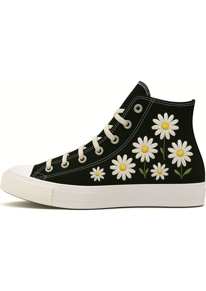 Papatya Desenli Baskılı Çocuk Spor Ayakkabı Sneaker