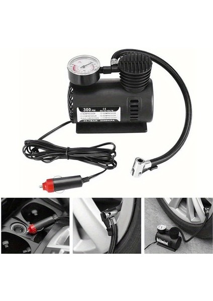 Plastik Gövdeli Siyah Mini Hava Kompresörü indirimleri