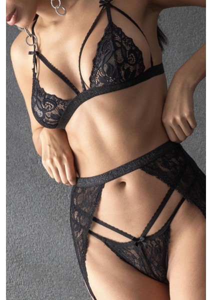 Sistina 1035 Kadın Fantazı Jartiyer Gecelik Takım