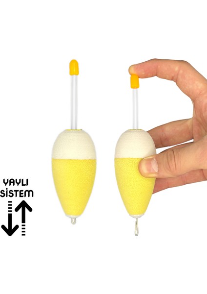 Balık Avı Için Işıklı Yaylı Eva Şamandıra 30-50 gr - Gece Balıkçılığına Uygun Tüplü Fosfor Takmalı