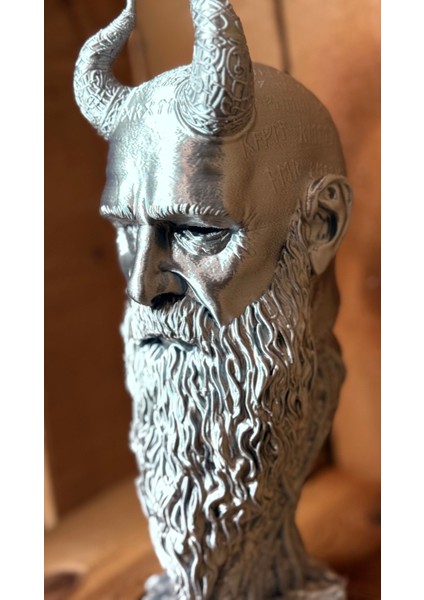 Mimir Büstü 25CM – 3D Yazıcı Üretim Mitolojik Heykel Dekoratif Biblo Rün Detaylı fiyatları
