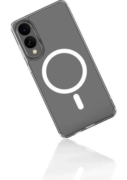 Samsung Galaxy S25 Edge Kılıf Magneticsafe Şeffaf Silikon - Şeffaf modelleri