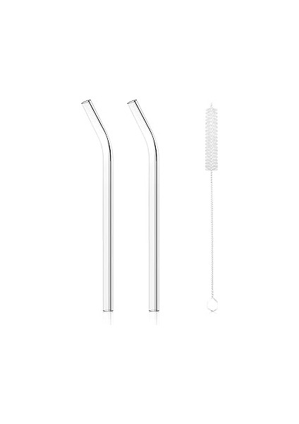 Cam Pipet Seti, 2 Adet Pipet ve 1 Adet Temizleme Fırçası, Gıda Güvenli Dayanıklı Cam