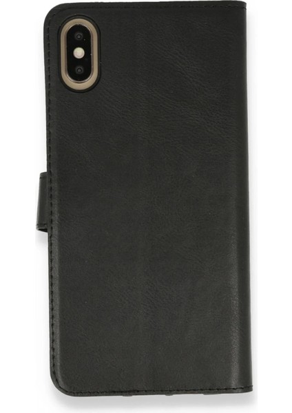 Apple iPhone x Trend S Plus Kapaklı Kılıf - Siyah