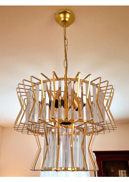 Antik Step Şeker 4’lü Avize – Gold, Kristal Tabut Taşlı, Modern fiyatları