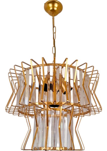 Antik Step Şeker 4’lü Avize – Gold, Kristal Tabut Taşlı, Modern modelleri