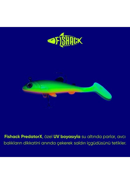 1 Adet - Silikon Yapay Suni Balık - 15 Gram - 10 cm - Üçlü Iğneli - Fishack - Uv Boyalı - Liechen fırsatları