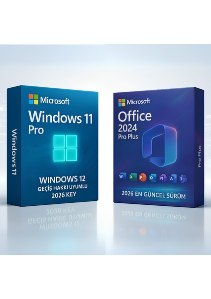 Windows 11 Pro + Office 2026/2024 Pro Plus Key Windows 12 Geçiş Hakkı Uyumlu | Orijinal Lisans ile Güvenli Etkinleştirme