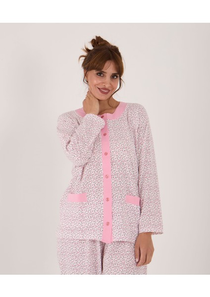 Yeni Ürün...% 100 Pamuk Geniş Kesim Önden Komple Düğmeli Kadın Pijama Takımı