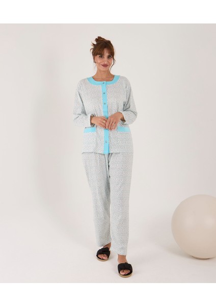 Yeni Ürün...% 100 Pamuk Geniş Kesim Önden Komple Düğmeli Kadın Pijama Takımı modelleri