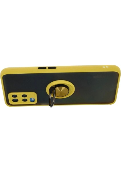 Oppo A54 4g Kılıf Montreal Yüzüklü Silikon Kapak - Sarı modelleri