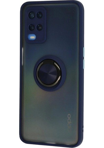 Oppo A54 4g Kılıf Montreal Yüzüklü Silikon Kapak - Lacivert fiyatları