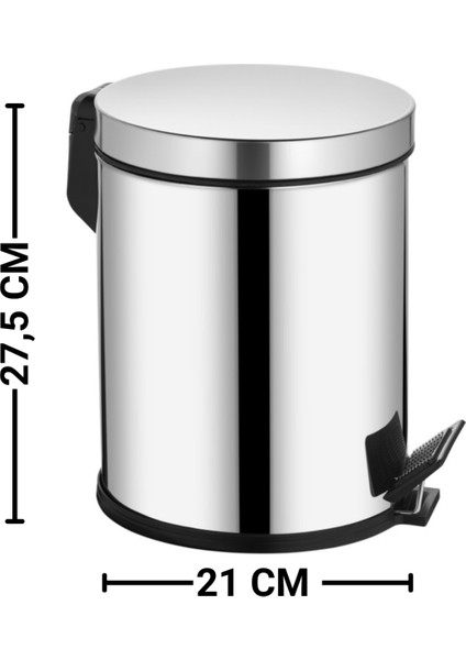 5 Litre Çöp Kovası Metal Paslanmaz Çelikli Pedal Çöp Kutusu Tuvalet Banyo Balkon Mutfak fiyatları