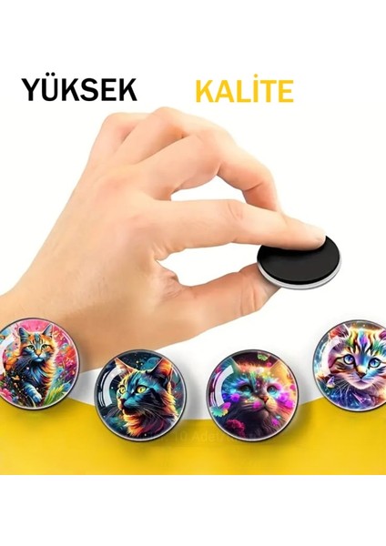 1 Adet El Yapımı Sanatsal Kediler Buzdolabı Magneti Sanatsal Tasarım Ofis Laptop Magnet fiyatları