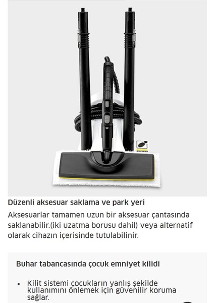 Kärcher Hızlı ve Etkili Temizlik Sc 2 Deluxe Easyfix Buharlı Temizlik Makinesi-Full Temizlik Seti+Cam Temizlik Başlığı modelleri