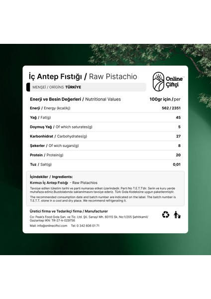 Kırmızı İç Antep Fıstığı 100GR fırsatları