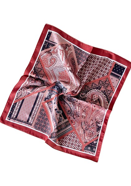 2 Li Saten Bandana Seti Saten Fular Saten Çanta Aksesuarı Özel Desen Bandana 45X50 cm modelleri