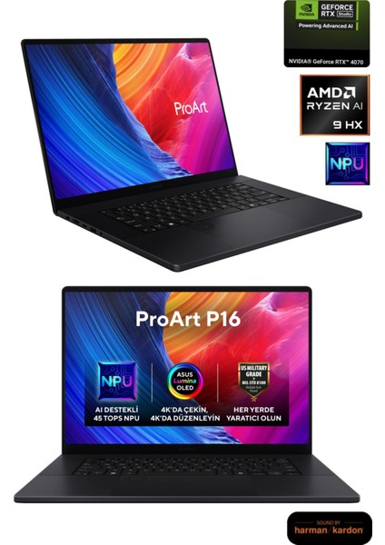 Amd Ryzen Ai 9 HX370 64GB Ram 2tb Rtx 4070 16" 4K OLED Dokunmatik Ekran WIN11-TASARIM ve Oyun fiyatları