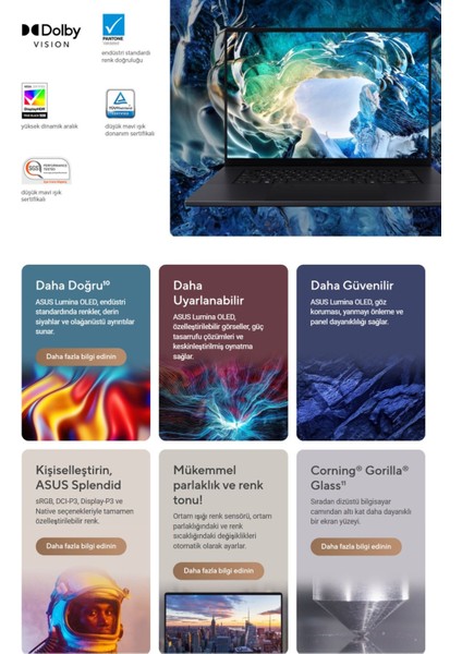 Amd Ryzen Ai 9 HX370 64GB Ram 2tb Rtx 4070 16" 4K OLED Dokunmatik Ekran WIN11-TASARIM ve Oyun