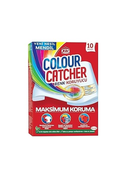 K2R Colour Catcher Koruyucu 10'lu Mendil (1 x 10 Adet)