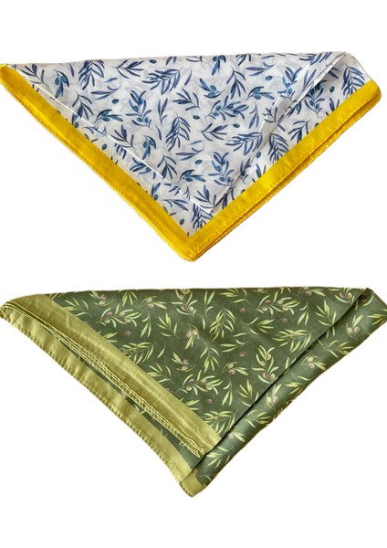 2 Li %100 Pamuklu Bandana Seti Özel Desen Bandana Fular Çanta Aksesuarı Bandana 45X50 cm