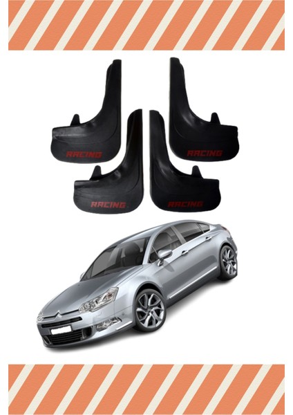 Citroen C5 2007 ve Sonrası Racing Yazılı 4'lü Tozluk Çamurluk Paçalık