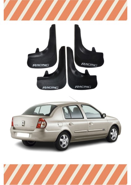 Renault Clio 2 Racing Yazılı 4'lü Tozluk Çamurluk Paçalık