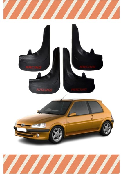 Peugeot 106 Racing Yazılı 4'lü Tozluk Çamurluk Paçalık