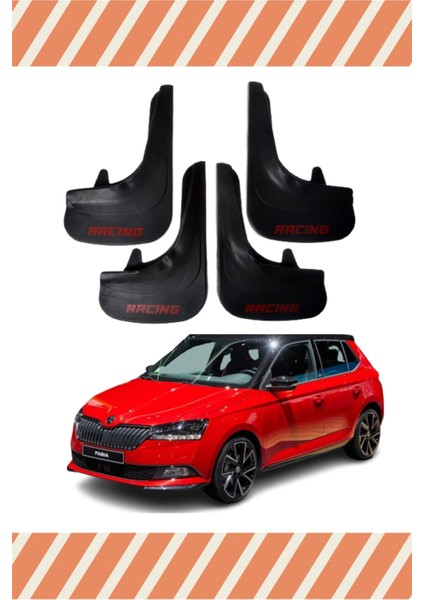 Skoda Fabia Racing Yazılı 4'lü Tozluk Çamurluk Paçalık