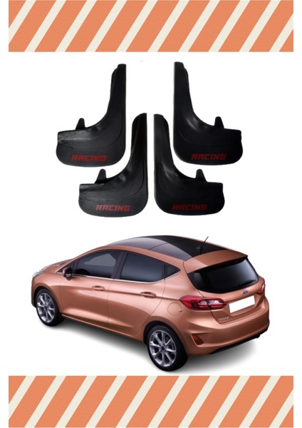 Ford Fiesta 2018 ve Sonrası Racing Yazılı 4'lü Tozluk Çamurluk Paçalık