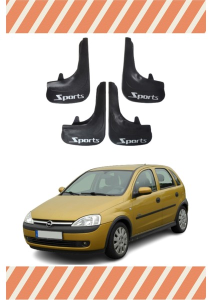 Opel Corsa C 2000-2006 Sports Yazılı 4'lü Tozluk Çamurluk Paçalık