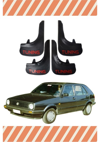 Volswagen Golf 2 Tunıng Yazılı 4'lü Tozluk Çamurluk Paçalık