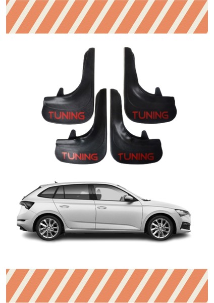 Skoda Scala Tunıng Yazılı 4'lü Tozluk Çamurluk Paçalık