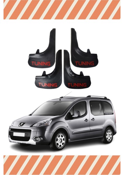 Peugeot Partner Tunıng Yazılı 4'lü Tozluk Çamurluk Paçalık