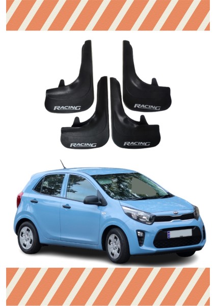 Kia Pıcanto Racing Yazılı 4'lü Tozluk Çamurluk Paçalık