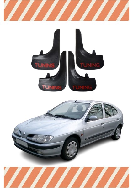 Renault Megane 1 Tunıng Yazılı 4'lü Tozluk Çamurluk Paçalık