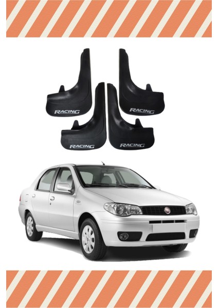 Fiat Albea-1 Racing Yazılı 4'lü Tozluk Çamurluk Paçalık