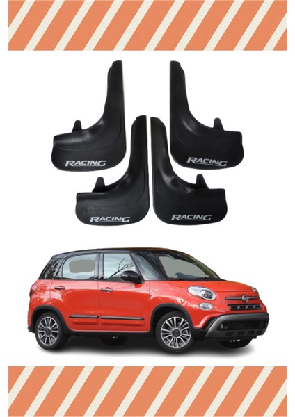 Fiat 500L Racing Yazılı 4'lü Tozluk Çamurluk Paçalık