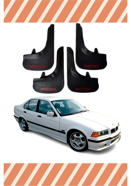 Bmw E36 Racing Yazılı 4'lü Tozluk Çamurluk Paçalık