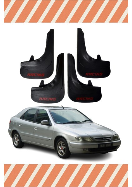 Citroen Xsara Racing Yazılı 4'lü Tozluk Çamurluk Paçalık