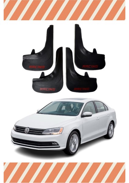Volswagen Jetta Racing Yazılı 4'lü Tozluk Çamurluk Paçalık
