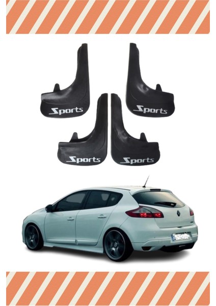 Renault Megane 3 Hb 2010-2016 Sports Yazılı 4'lü Tozluk Çamurluk Paçalık